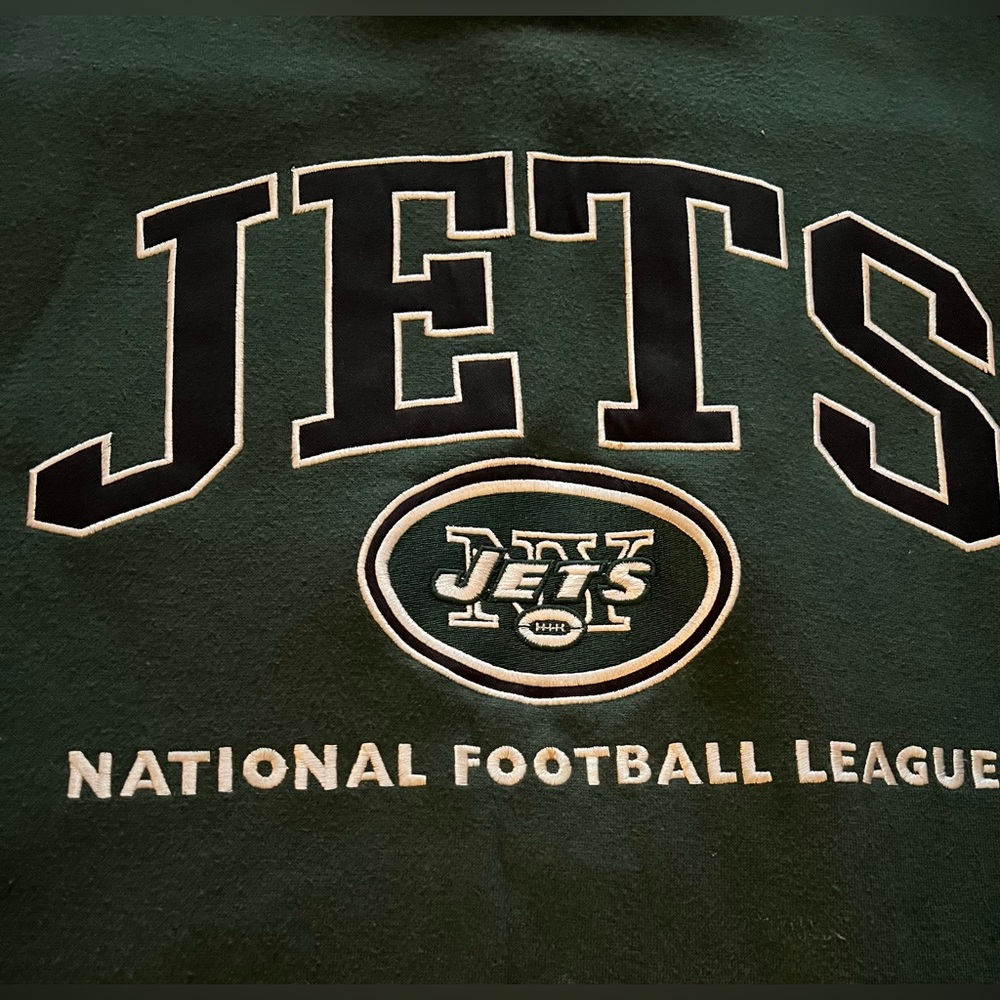 NY JETS Sweater, Large, Pre-Owned with FREE Jets T-Shirt Size XL New With Tags - Picture 4 of 15